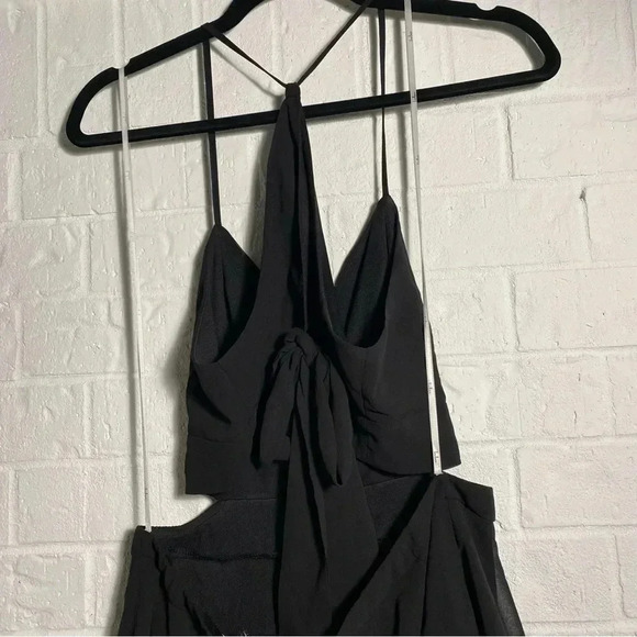 LuLu’s Tiered Black Cut-Out Dress Size Large Romantic Formal Gothic Bridesmaid - Picture 9 of 12